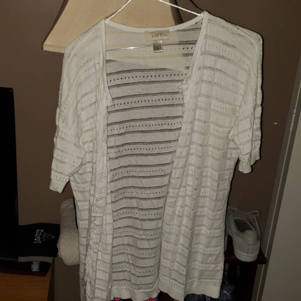 Loft short sleeve cover sweater